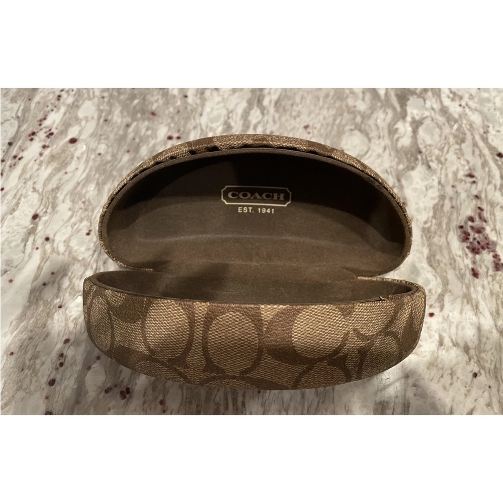 Coach Tan Signature Eyeglass Case